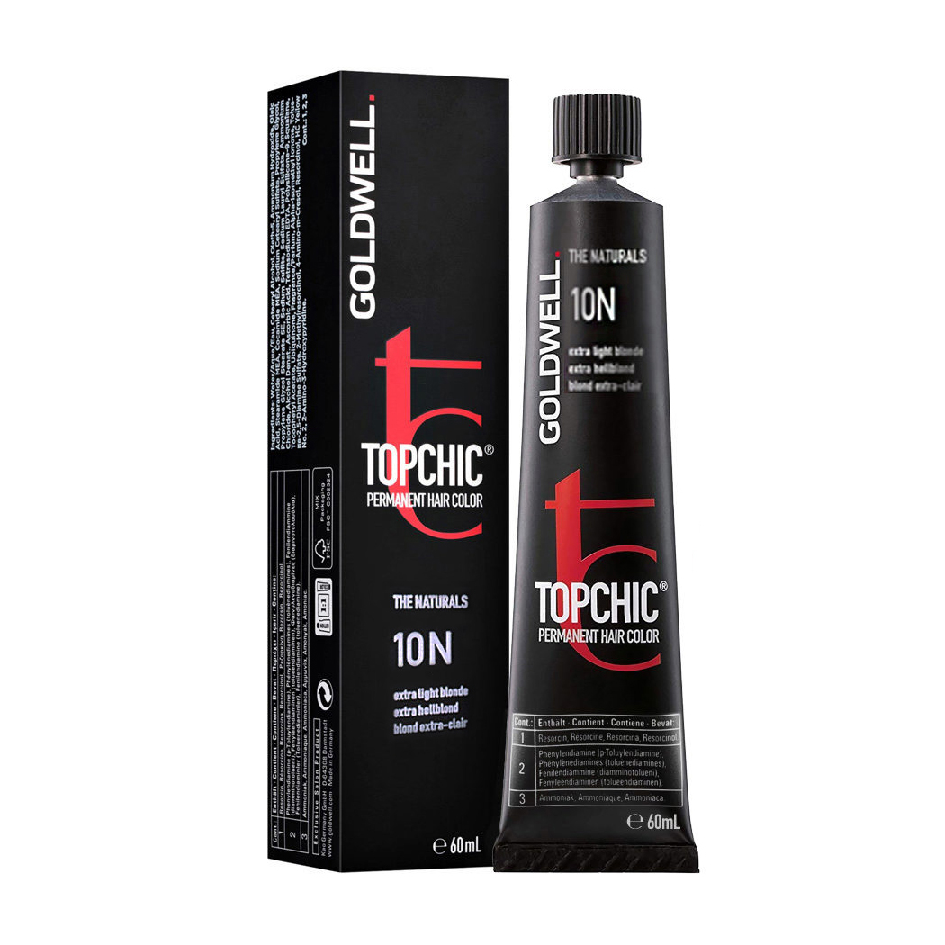 Стійка професійна фарба для волосся Goldwell Topchic Permanent Hair Color 10N Extra Light Blonde, 60 мл